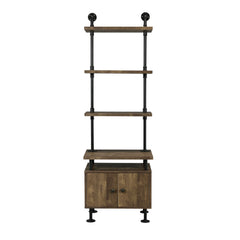 Ensata II - TV Stand Side Pier - Rustic Oak & Black