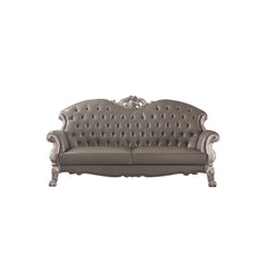 Dresden - 47" Sofa With 5 Pillows - Synthetic Leather & Vintage Bone White