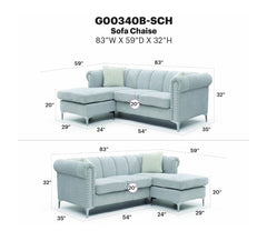 Sammy - Sofa Chaise - Gray
