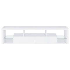 Jude - 2-Drawer Engineered Wood TV Stand - High Gloss White