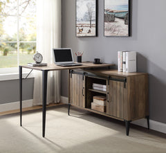 Zakwani - 48" Writing Desk With USB - Rustic Oak & Black
