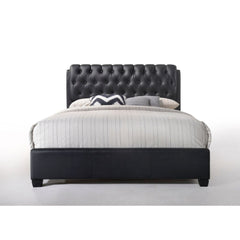 Ireland II - Eastern King Bed - Black Synthetic Leather