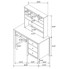 Selena Ivory Computer Desk W/ Hutch - MyWaynesHome #