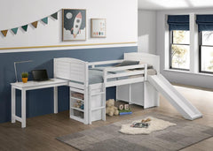 Millie White Twin Workstation Loft Bed - MyWaynesHome #