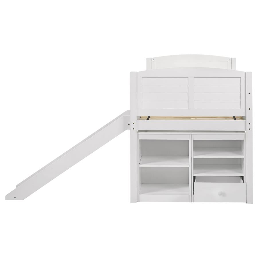 Millie White Twin Workstation Loft Bed - MyWaynesHome #