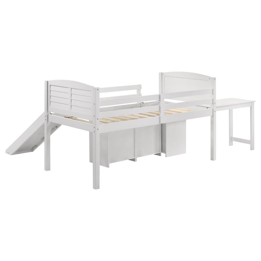 Millie White Twin Workstation Loft Bed - MyWaynesHome #