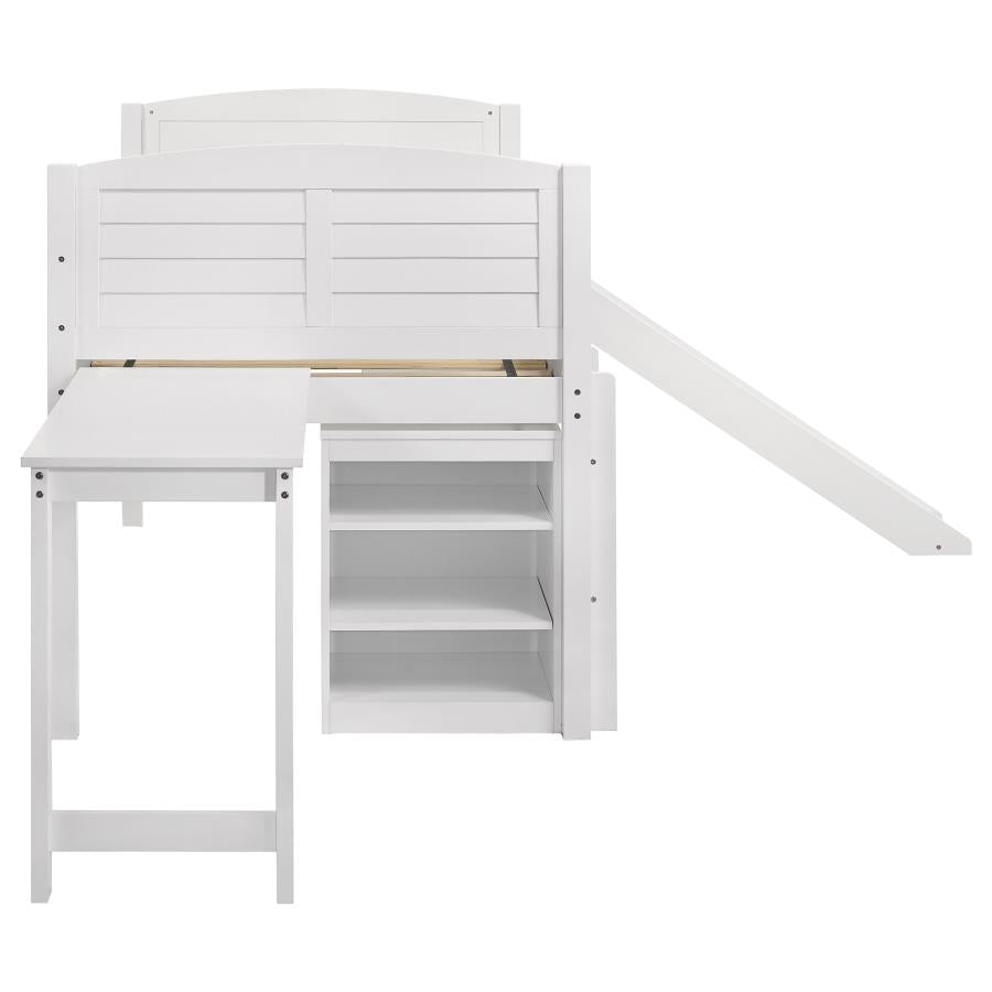 Millie White Twin Workstation Loft Bed - MyWaynesHome #