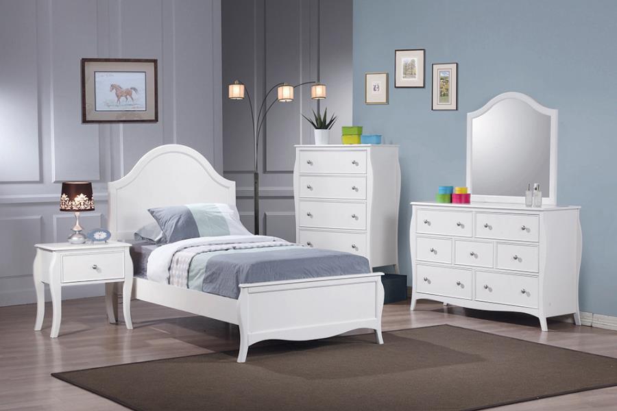 Dominique White Full Bed 5 Pc Set - MyWaynesHome #