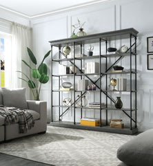 Rukia - 84" Bookshelf - Gray & Black