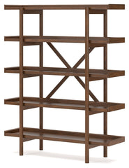 Lyncott - 3 Pc. - Home Office Desk, Chair, Bookcase - Brown