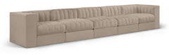 Rummi - Velvet Performance Fabric Upholstered 5 Piece Modular Sofa