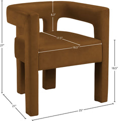 Athena - Velvet Dining Chair - Saddle