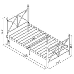 Hart Black Twin Bed - MyWaynesHome #