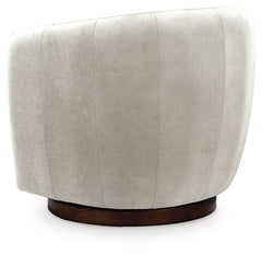 Annbury - Swivel Accent Chair - Light Beige