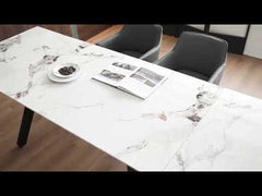 Damita - Ceramic Top Dining Table - White & Black