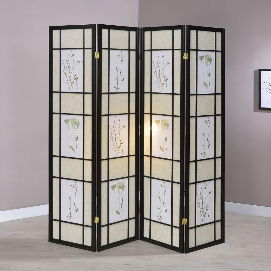 Catabella Black 4 Panel Room Divider - MyWaynesHome #