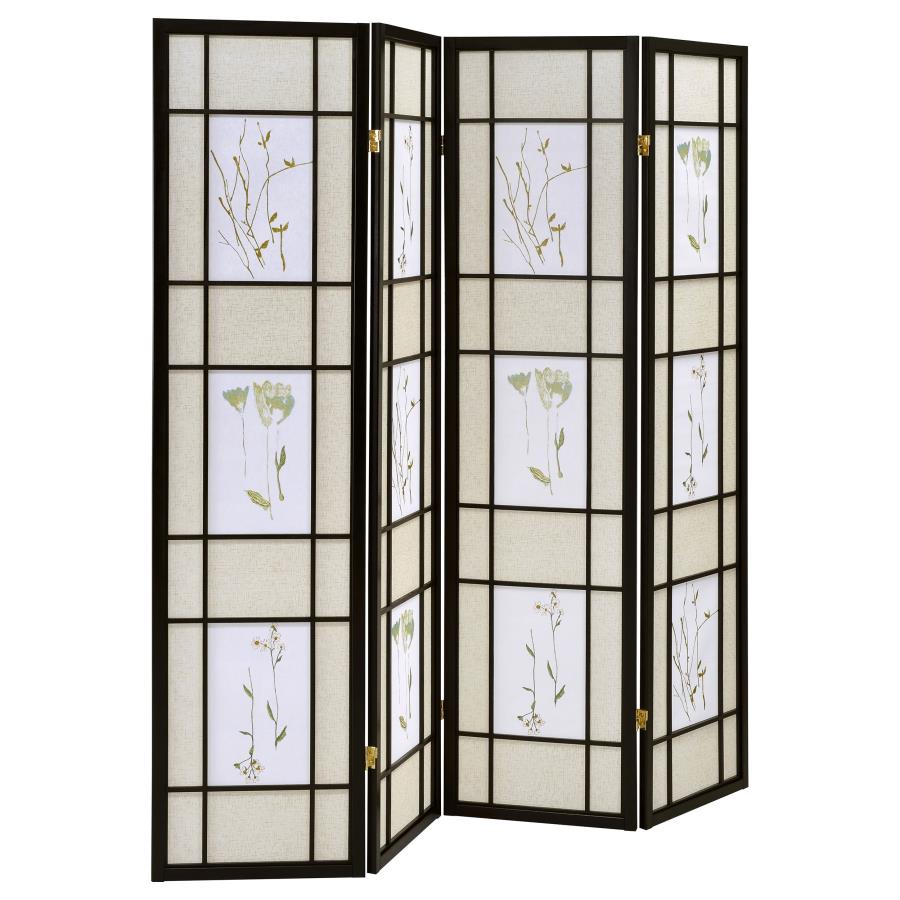 Catabella Black 4 Panel Room Divider - MyWaynesHome #