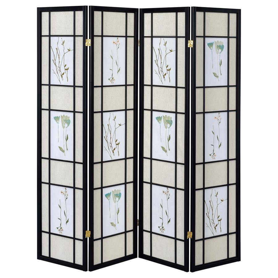Catabella Black 4 Panel Room Divider - MyWaynesHome #