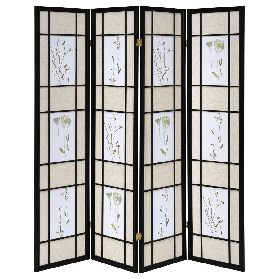 Catabella Black 4 Panel Room Divider - MyWaynesHome #