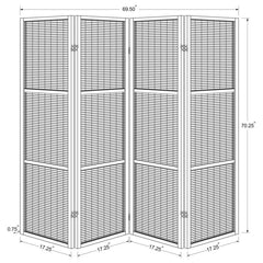 Browning - 4-Panel Bamboo Room Divider Folding Screen - Walnut