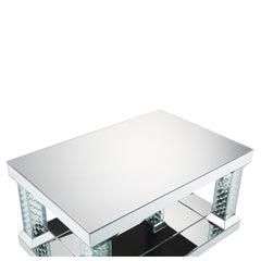 Nysa - 36" Coffee Table - Mirrored & Faux Crystals