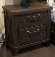 Vonitta Bay - Two Drawer Night Stand - Dark Brown