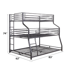 Caius II - Twin Over Full/Queen Bunk Bed - Gunmetal