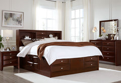 Linda - 5 Piece King Bedroom Set - Merlot