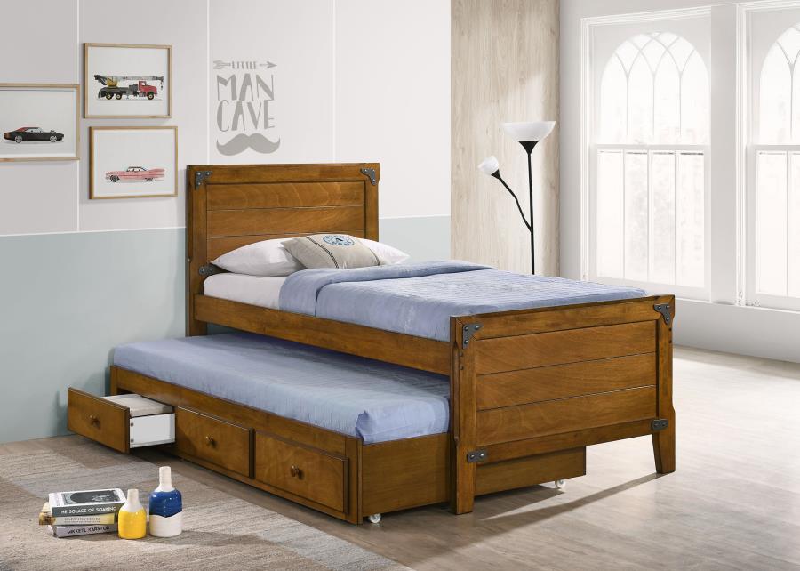 Granger Brown Twin Bed W/ Trundle - MyWaynesHome #