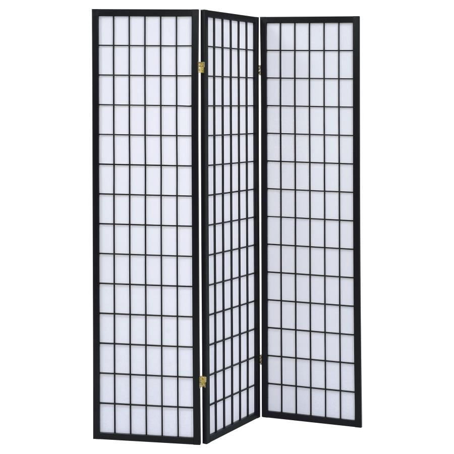 Carrie Black 3 Panel Room Divider - MyWaynesHome #