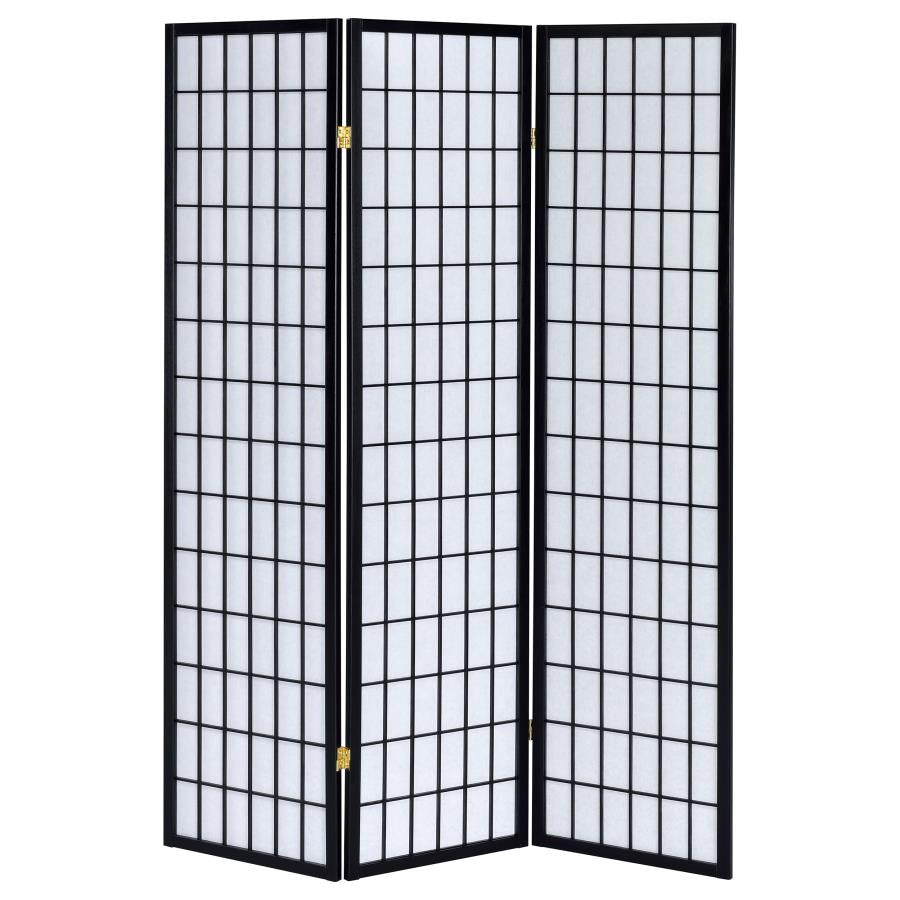 Carrie Black 3 Panel Room Divider - MyWaynesHome #