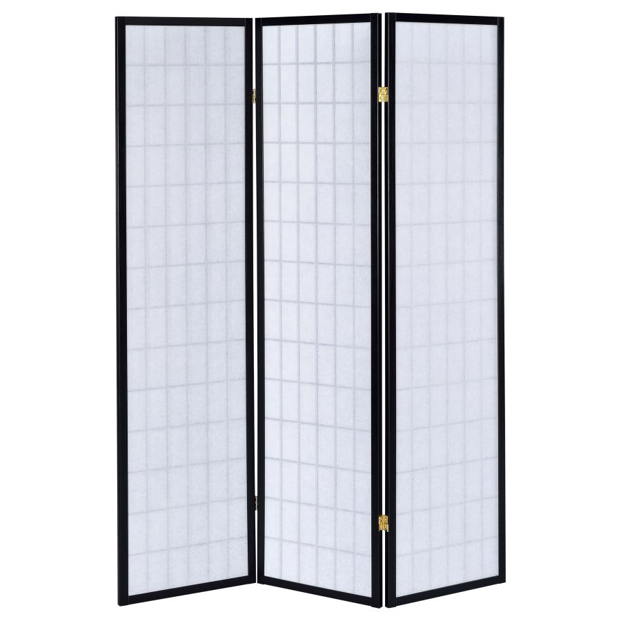 Carrie Black 3 Panel Room Divider - MyWaynesHome #