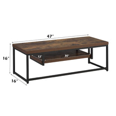 Bob - TV Stand - Weathered Oak & Black Metal