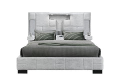 Oscar - Queen Bed Without Wood Trim - Gray