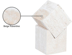 Quad - Travertine Decorative Cube - Natural