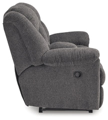 Foreside - Dbl Reclining Loveseat with Console - Charcoal