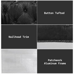 Brancaster - Sofa - Black Top Grain Leather & Aluminum