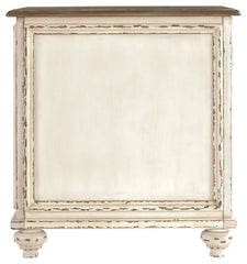 Realyn - Chair Side End Table - Insert Mirror - White / Brown