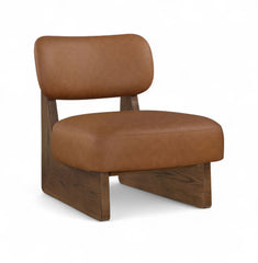 Vetra - Vegan Leather Upholstered Accent Chair With Brown Base