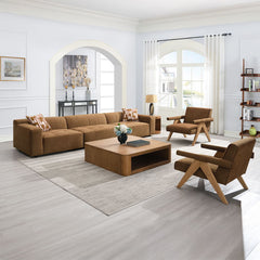 Zoey - Modular - Armless Chair - Chocolate Suede