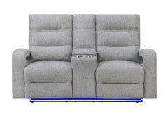 U6611 - 15 Power Reclining Sofa / Power Console Reclining Loveseat - Dark Gray