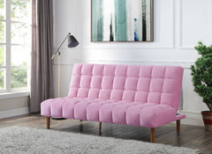 Yolandi - Adjustable Sofa - Pink Velvet & Dark Walnut