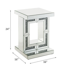 Noralie - 16" Accent Table - Mirrored & Faux Diamonds