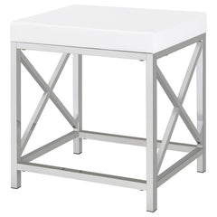 Eliza - Vanity Set With Lighting & Stool - White And Chrome