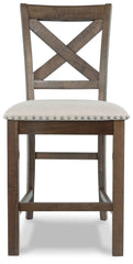 Moriville - Upholstered Barstool (Set of 2) - Beige