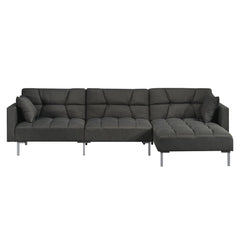 Duzzy - Sectional Sofa - Dark Gray Fabric