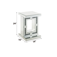 Noralie - 16" Accent Table - Mirrored & Faux Diamonds