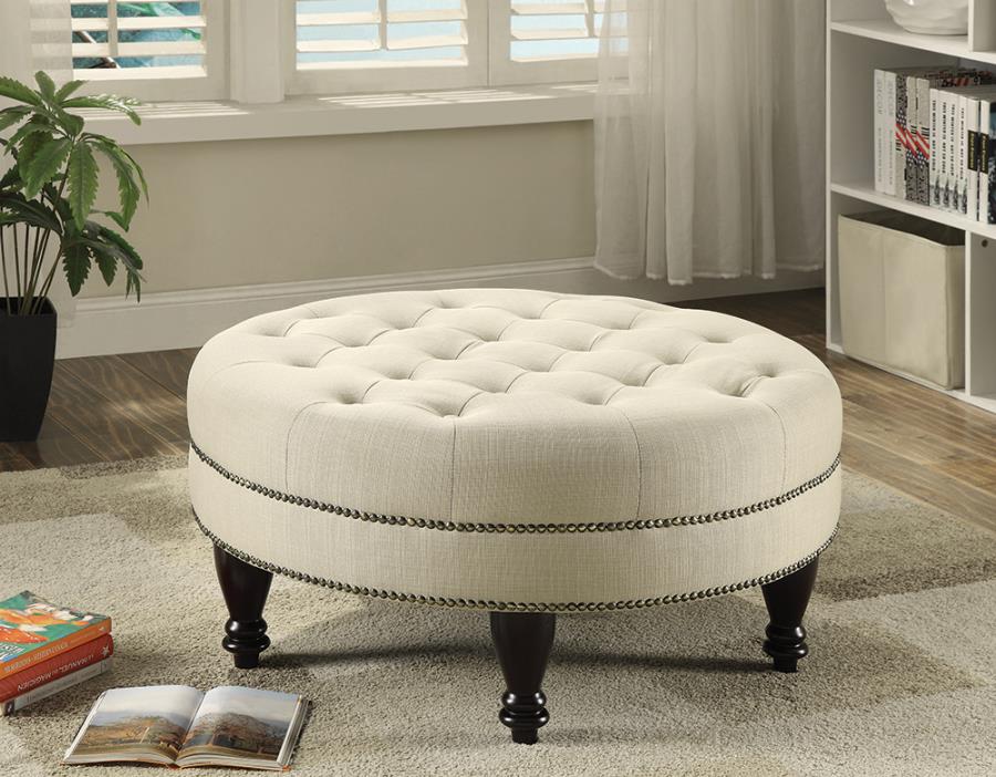 Elchin Beige Ottoman - MyWaynesHome #