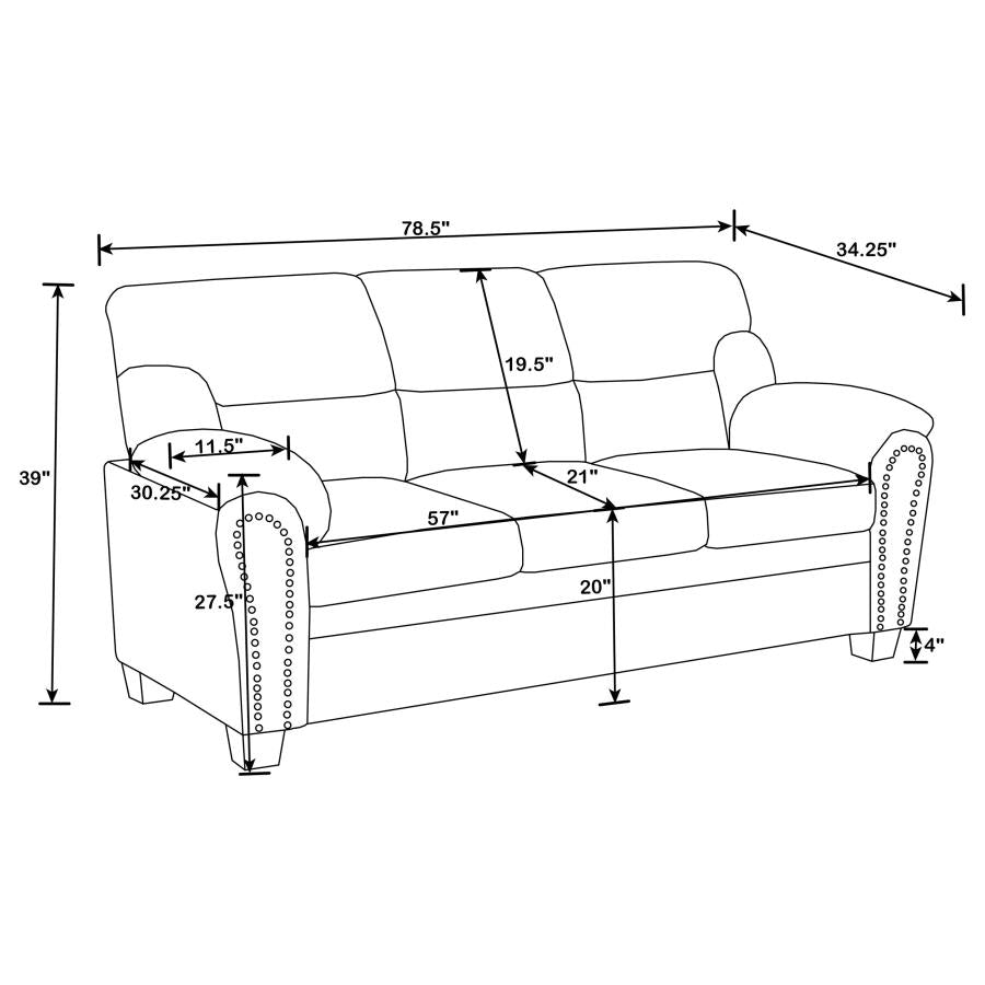 Clementine Brown 3 Pc Sofa Set - MyWaynesHome #