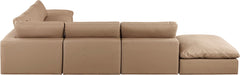 Comfy - 7 Piece Faux Leather Modular Corner Sectional - Tan